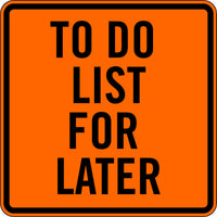TO DO LIST FOR LATER